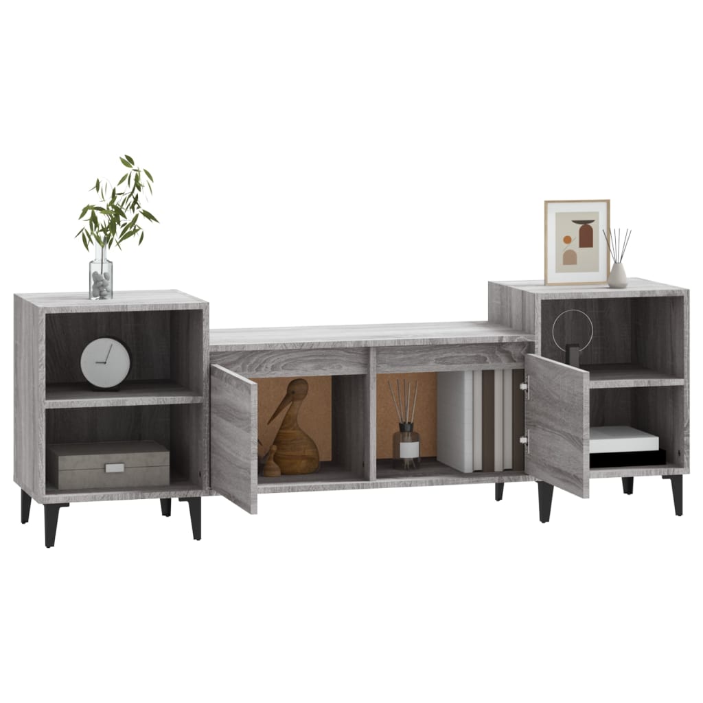 Έπιπλο Τηλεόρασης Γκρι Sonoma 160x35x55 εκ. από Επεξεργ. Ξύλο