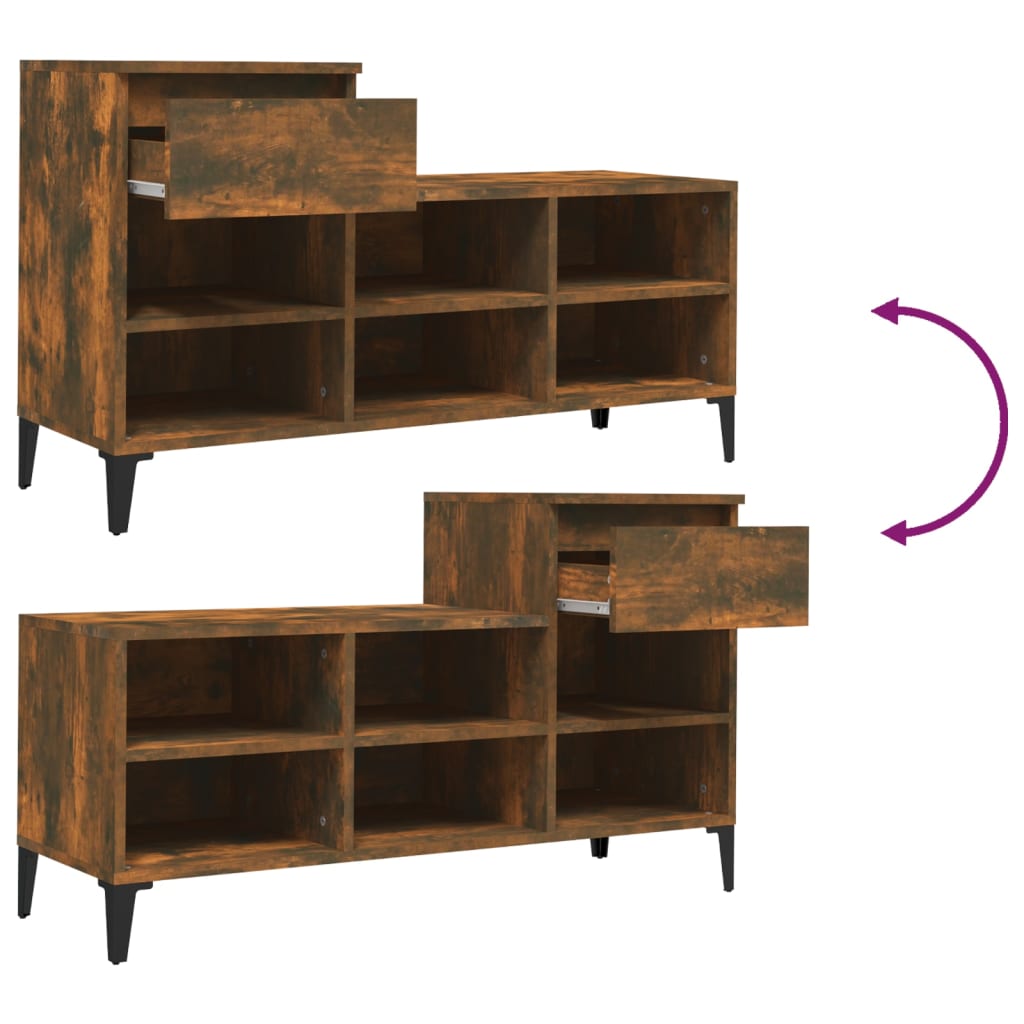 Παπουτσοθήκη Καπνιστή Δρυς 102x36x60 εκ. από Επεξεργασμένο Ξύλο