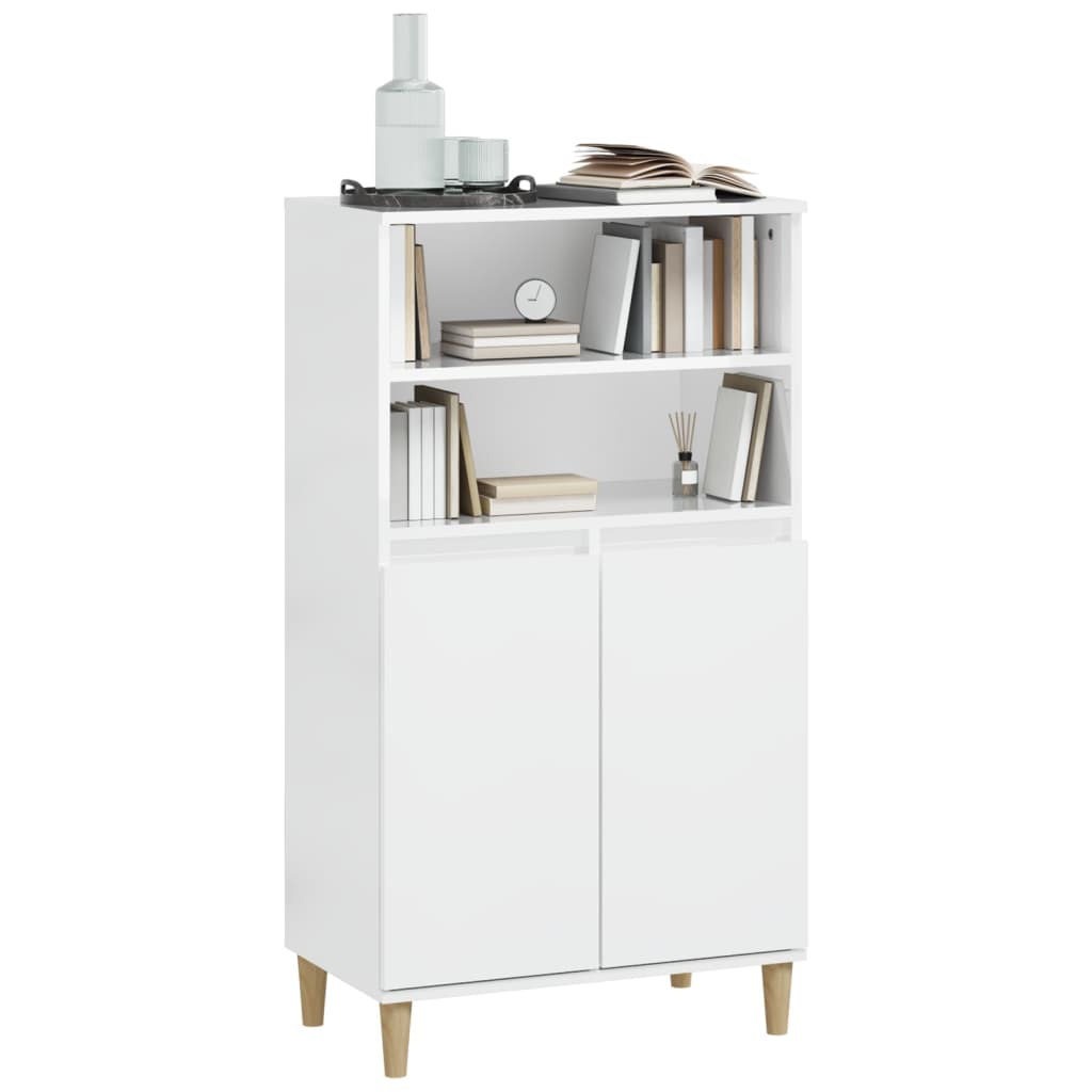 Ντουλάπι Γυαλ. Λευκό 60 x 36 x 110 εκ. από Επεξεργασμένο Ξύλο - Pakobazaar