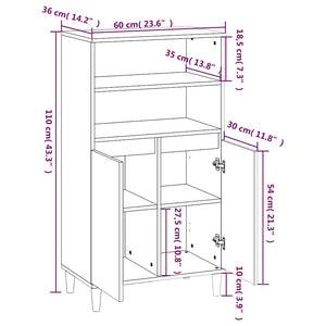 Ντουλάπι Sonoma Δρυς 60 x 36 x 110 εκ. από Επεξεργασμένο Ξύλο - Pakobazaar