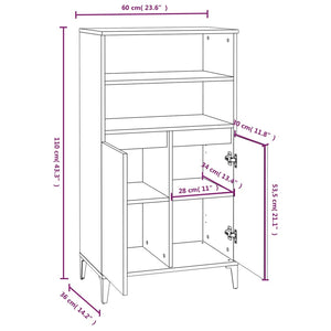Ντουλάπι Γκρι Sonoma 60 x 36 x 110 εκ. από Επεξεργασμένο Ξύλο