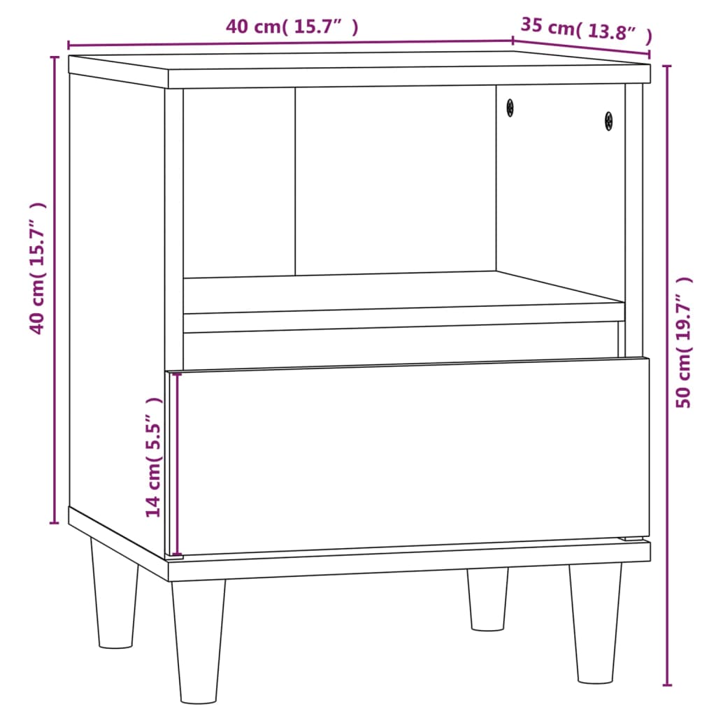 Κομοδίνο Sonoma Δρυς 40x35x50 εκ.