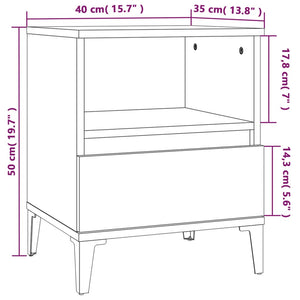 Κομοδίνα 2 τεμ. Λευκά 40 x 35 x 50 εκ.