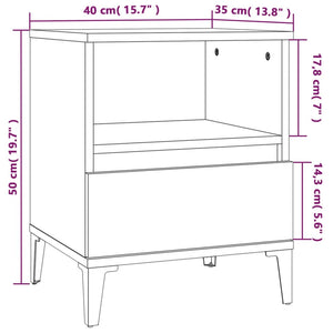 Κομοδίνο Μαύρο 40 x 35 x 50 εκ.