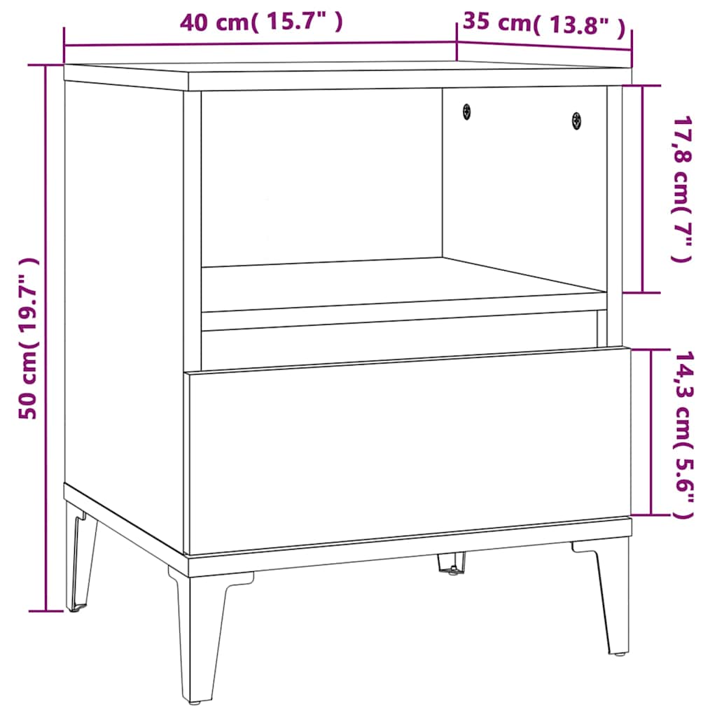 Κομοδίνο Γκρι Sonoma 40x35x50 εκ.