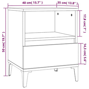 Κομοδίνο Γκρι Sonoma 40x35x50 εκ.