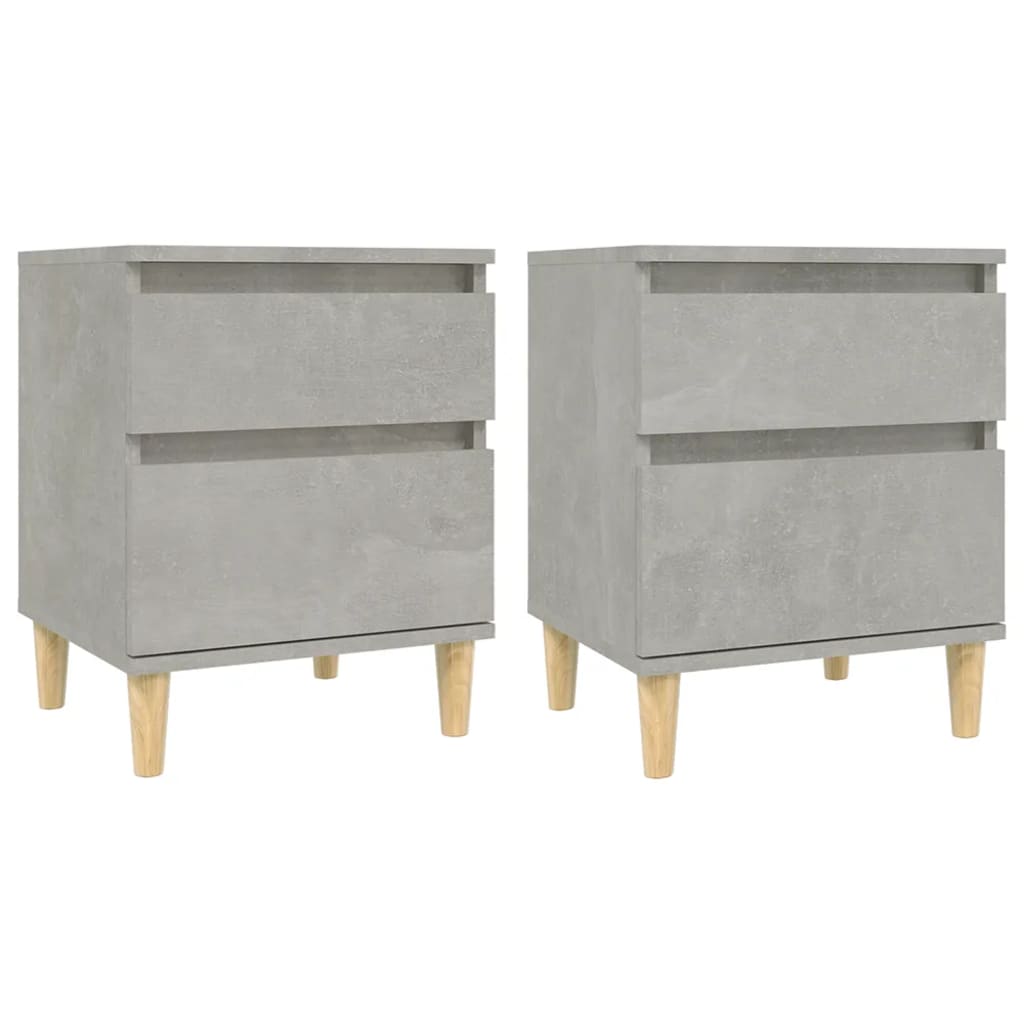 Κομοδίνα 2 τεμ. Γκρι Σκυροδέματος 40 x 35 x 50εκ. - Pakobazaar