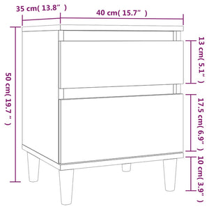 Κομοδίνο Καφέ Δρυς 40x35x50 εκ.