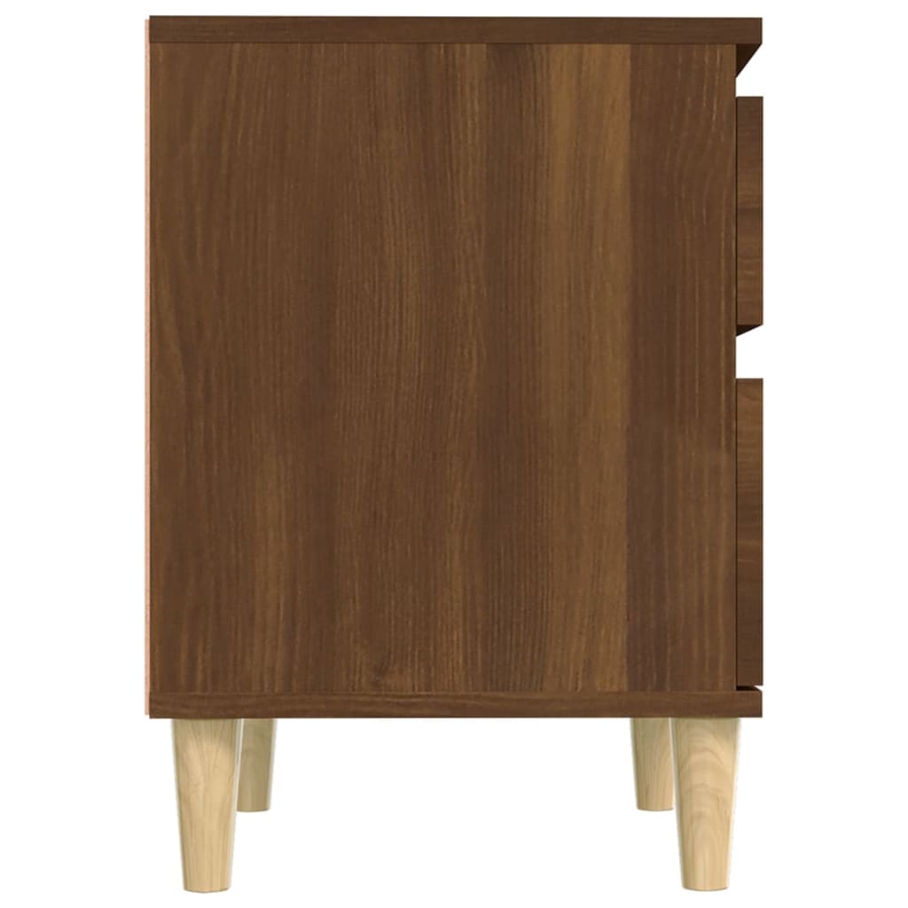 Κομοδίνα 2 τεμ. Καφέ Δρυς 40 x 35 x 50 εκ. - Pakobazaar