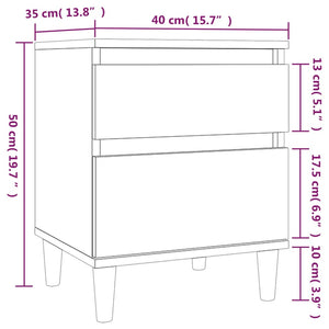 Κομοδίνα 2 τεμ. Καφέ Δρυς 40 x 35 x 50 εκ. - Pakobazaar