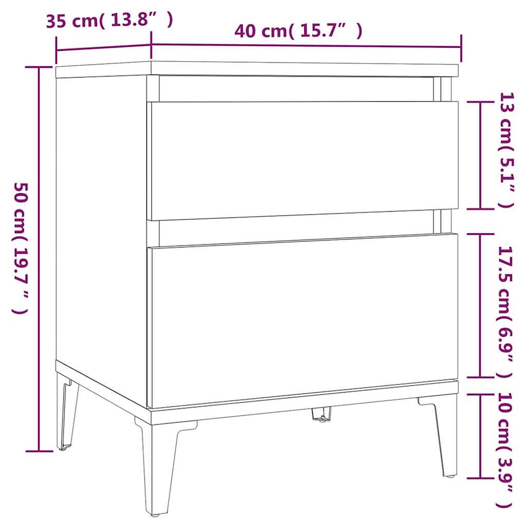 Κομοδίνο Γκρι Sonoma 40x35x50 εκ. - Pakobazaar