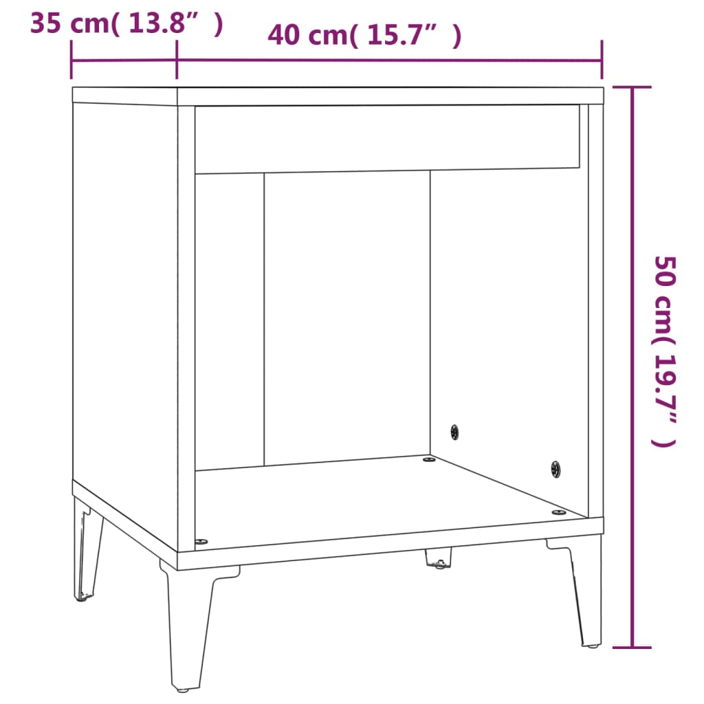 Κομοδίνο Γκρι Sonoma 40x35x50 εκ.