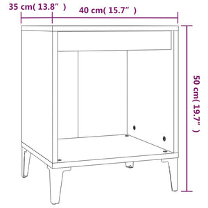 Κομοδίνα 2 τεμ. Καφέ Δρυς 40 x 35 x 50 εκ. - Pakobazaar