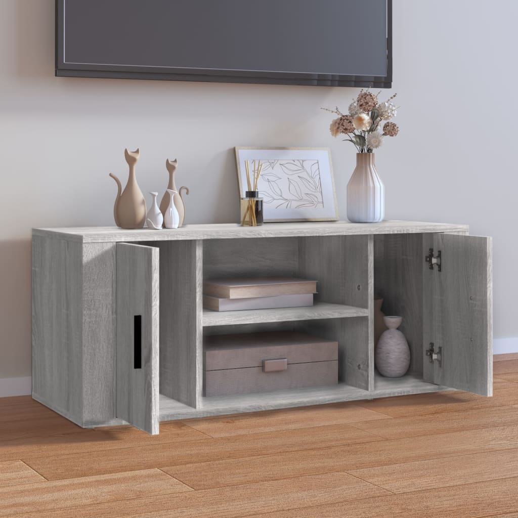 Έπιπλο Τηλεόρασης Γκρι Sonoma 100x35x40 εκ. από Επεξεργ. Ξύλο - Pakobazaar