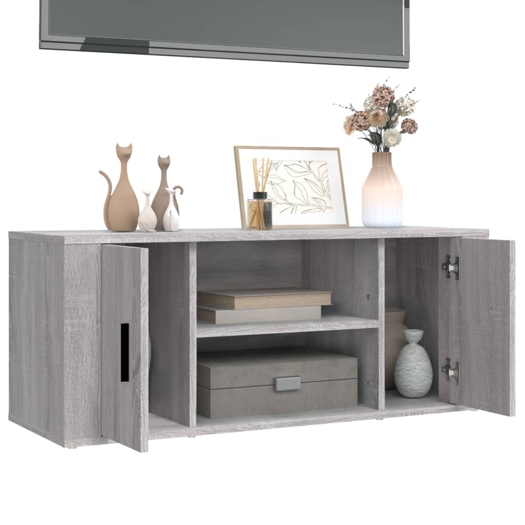 Έπιπλο Τηλεόρασης Γκρι Sonoma 100x35x40 εκ. από Επεξεργ. Ξύλο - Pakobazaar