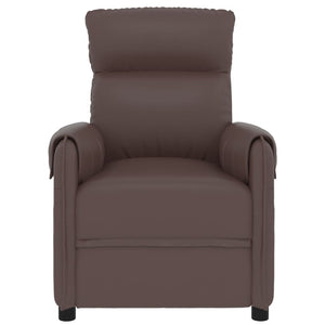 Πολυθρόνα Μασάζ Ηλεκτρική Καφέ από Συνθετικό Δέρμα
