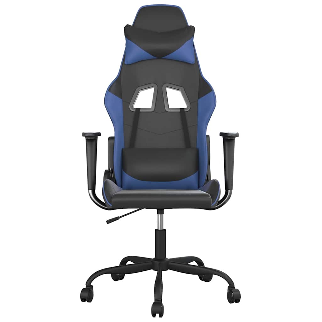 Καρέκλα Gaming Μαύρο/Μπλε από Συνθετικό Δέρμα
