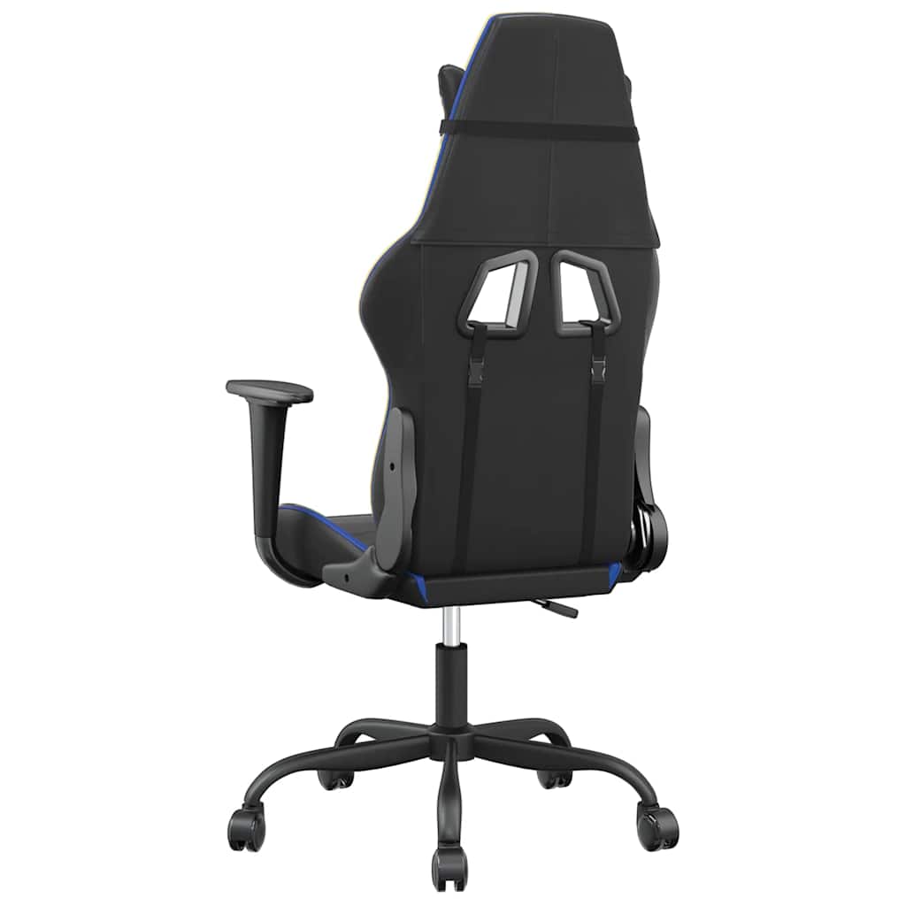 Καρέκλα Gaming Μαύρο/Μπλε από Συνθετικό Δέρμα