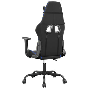 Καρέκλα Gaming Μαύρο/Μπλε από Συνθετικό Δέρμα
