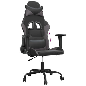 Καρέκλα Gaming Μαύρο/Γκρι από Συνθετικό Δέρμα