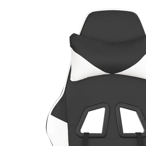 Καρέκλα Gaming Μαύρο/Λευκό από Συνθετικό Δέρμα