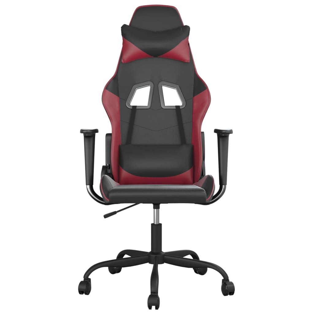 Καρέκλα Gaming Μαύρο/Μπορντό από Συνθετικό Δέρμα