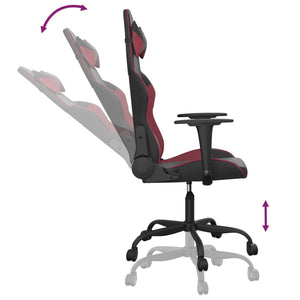 Καρέκλα Gaming Μαύρο/Μπορντό από Συνθετικό Δέρμα