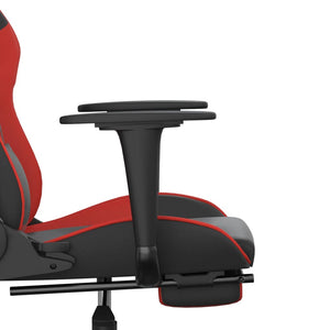 Καρέκλα Gaming Μασάζ Υποπόδιο Μαύρο/Κόκκινο από Συνθετικό Δέρμα