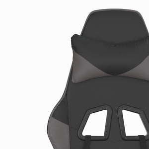 Καρέκλα Gaming Μασάζ Υποπόδιο Μαύρο/Γκρι από Συνθετικό Δέρμα