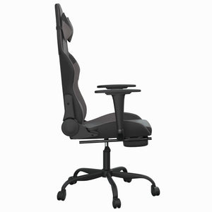 Καρέκλα Gaming Μασάζ Υποπόδιο Μαύρο/Γκρι από Συνθετικό Δέρμα