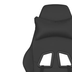 Καρέκλα Gaming Μασάζ Υποπόδιο Μαύρο από Συνθετικό Δέρμα