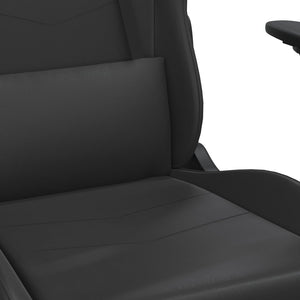 Καρέκλα Gaming Μασάζ Υποπόδιο Μαύρο από Συνθετικό Δέρμα