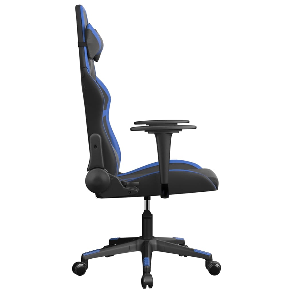 Καρέκλα Gaming Μαύρο/Μπλε από Συνθετικό Δέρμα