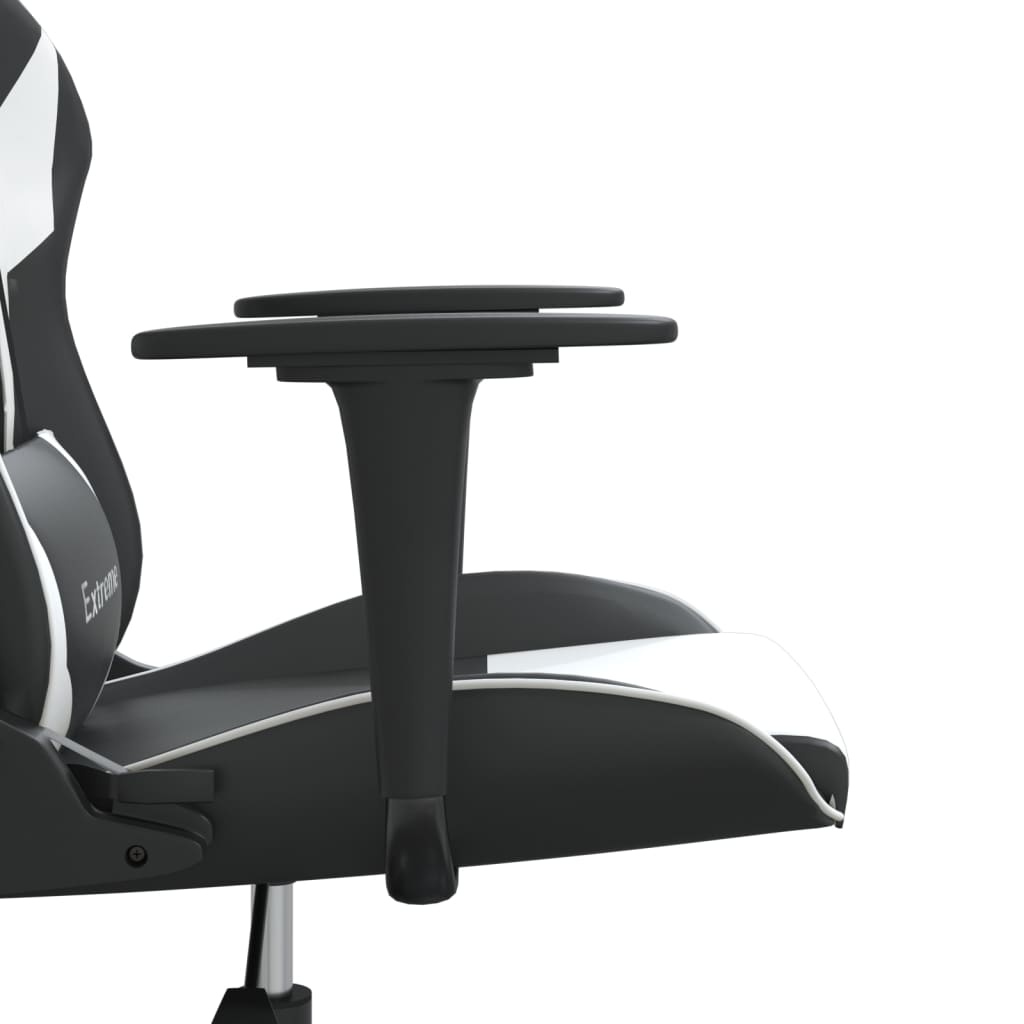 Καρέκλα Gaming Μαύρο/Λευκό από Συνθετικό Δέρμα