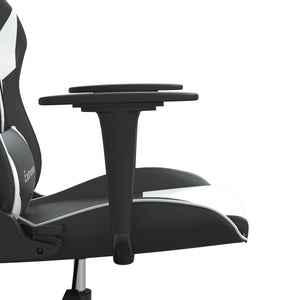 Καρέκλα Gaming Μαύρο/Λευκό από Συνθετικό Δέρμα