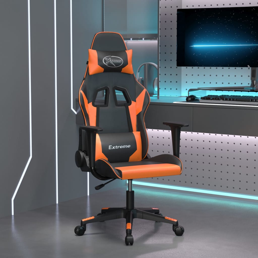 Καρέκλα Gaming Μαύρο/Πορτοκαλί Συνθετικό Δέρμα