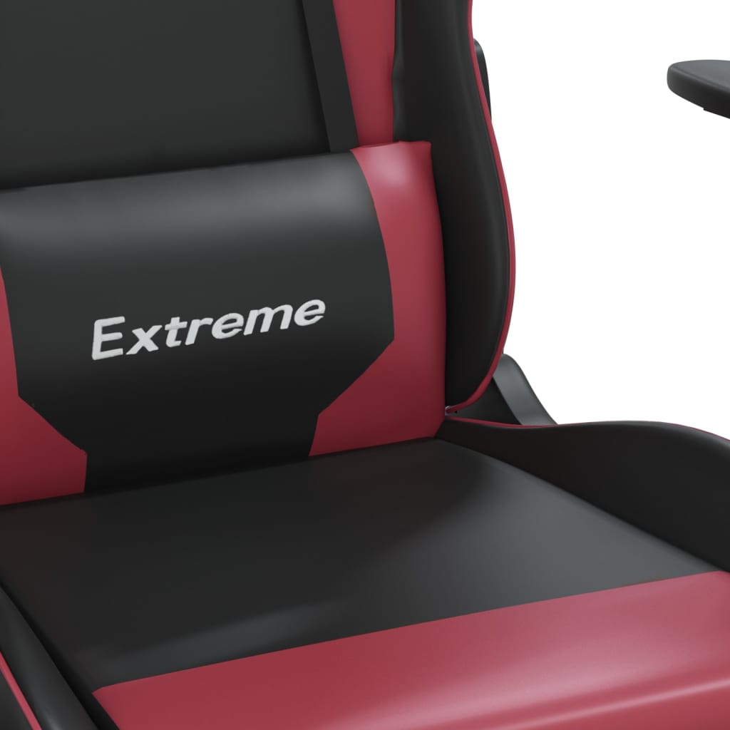 Καρέκλα Gaming Μαύρο/Μπορντό από Συνθετικό Δέρμα