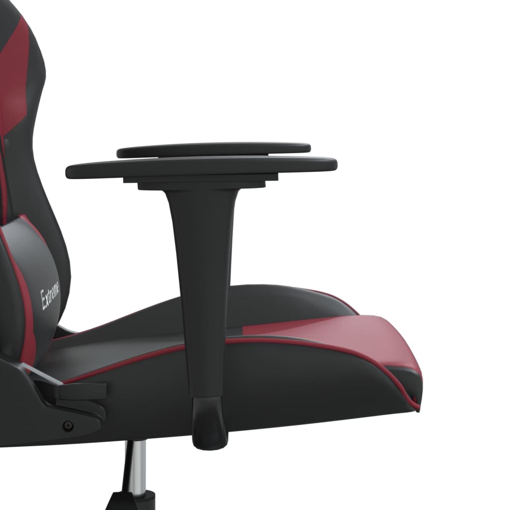 Καρέκλα Gaming Μαύρο/Μπορντό από Συνθετικό Δέρμα
