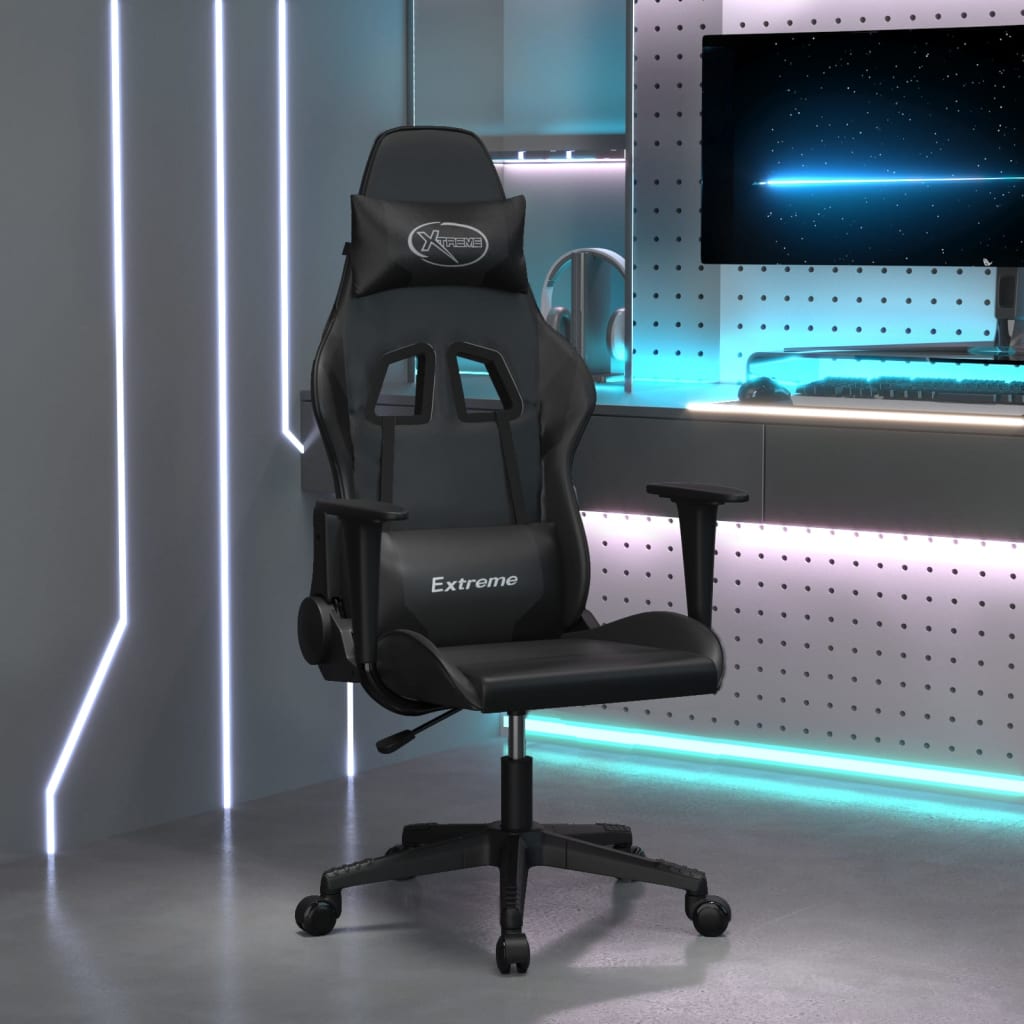 Καρέκλα Gaming Μαύρη από Συνθετικό Δέρμα