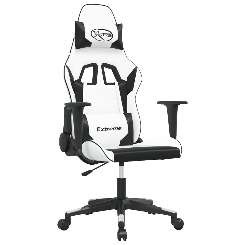 Καρέκλα Gaming Λευκό/Μαύρο από Συνθετικό Δέρμα