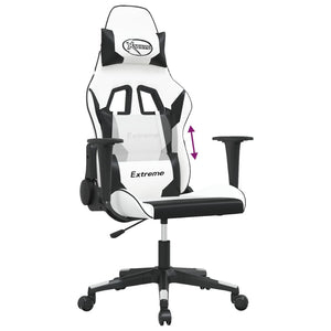 Καρέκλα Gaming Λευκό/Μαύρο από Συνθετικό Δέρμα