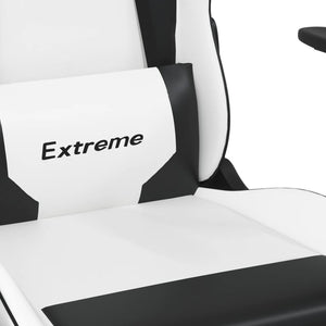 Καρέκλα Gaming Λευκό/Μαύρο από Συνθετικό Δέρμα
