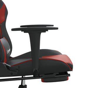 Καρέκλα Gaming Μασάζ Υποπόδιο Μαύρο/Μπορντό από Συνθετικό Δέρμα