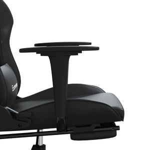 Καρέκλα Gaming Μασάζ Υποπόδιο Μαύρο από Συνθετικό Δέρμα