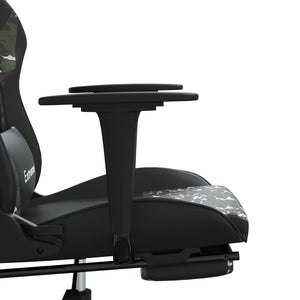 Καρέκλα Gaming Μασάζ Υποπόδιο Μαύρο/Παραλλαγή Συνθετικό Δέρμα