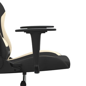 Καρέκλα Gaming Μαύρη και Κρεμ Υφασμάτινη