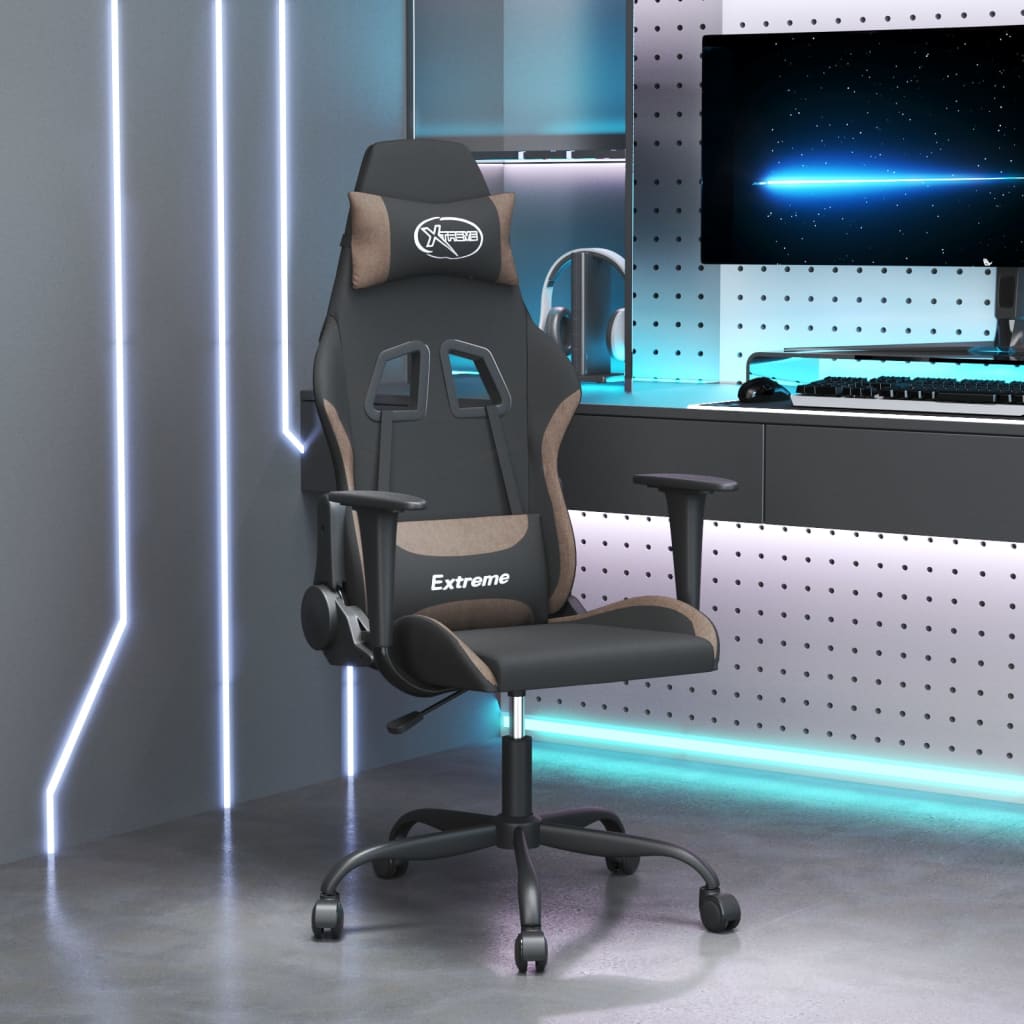 Καρέκλα Gaming Μαύρη και Taupe Υφασμάτινη