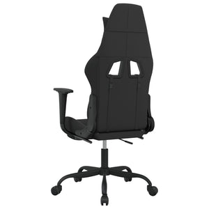 Καρέκλα Gaming Μαύρη/Ανοιχτό γκρι Ύφασμα με Υποπόδιο
