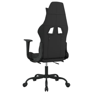 Καρέκλα Gaming Μαύρη & Taupe Υφασμάτινη με Υποπόδιο