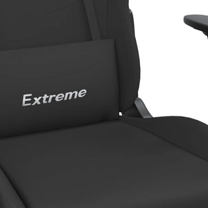 Καρέκλα Gaming Μαύρη Ύφασμα με Υποπόδιο